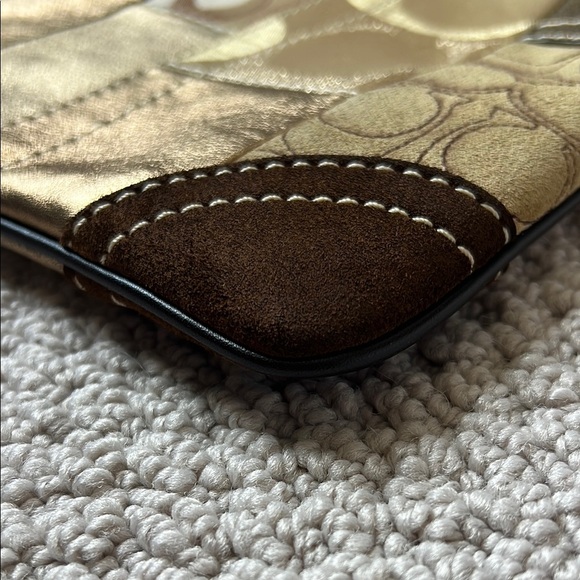 Coach Gold and Brown Patchwork Crossbody Bag - Picture 5 of 13